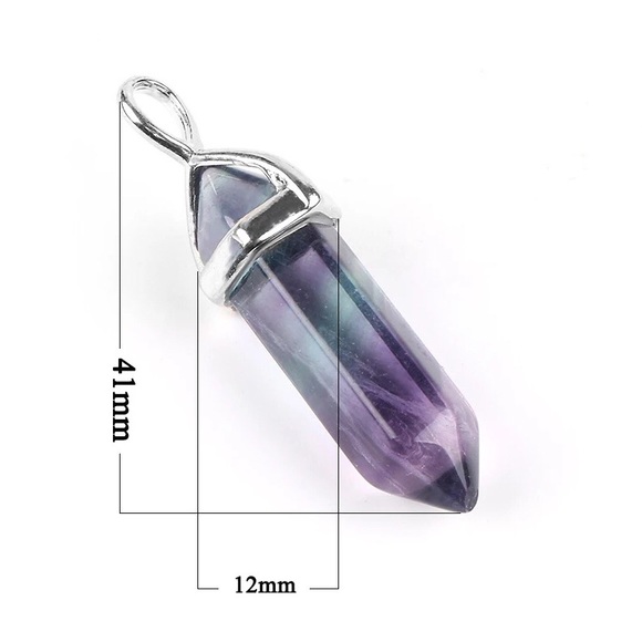 New Rainbow Fluorite Gemstone Necklace - Picture 3 of 9